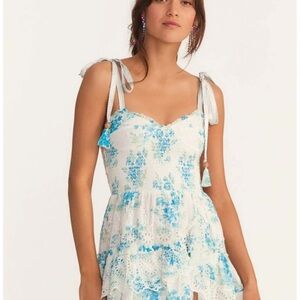 LoveShackFancy Blue Floral Dress